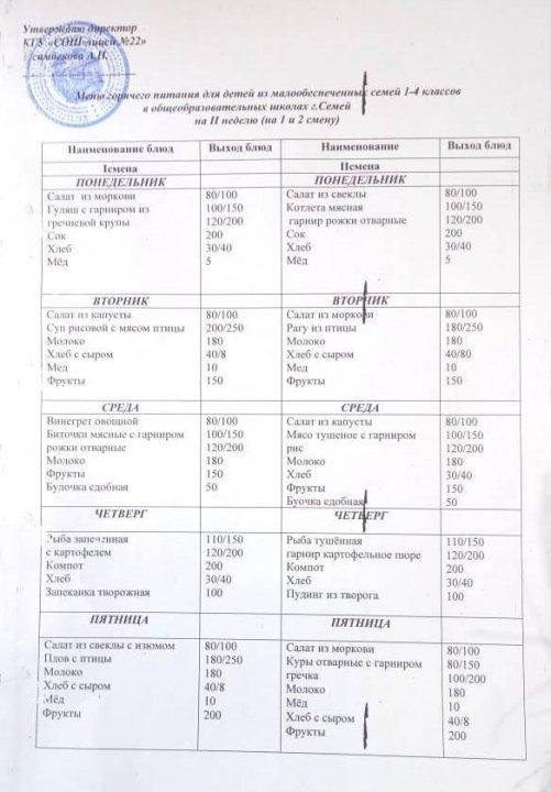 Ас мәзірі (меню)